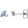 Family Floral Ear Climbers Mounting in Platinum for Marquise Stone, 0.35 grams
