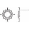 Accented Celestial Earrings Mounting in Sterling Silver for Tapered baguette Stone, 1.07 grams