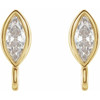 Marquise Bezel Set Earring Top Mounting in 14 Karat Yellow Gold for Marquise Stone, 0.17 grams