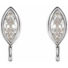 Marquise Bezel Set Earring Top Mounting in Platinum for Marquise Stone, 0.24 grams
