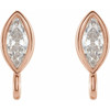 Marquise Bezel Set Earring Top Mounting in 14 Karat Rose Gold for Marquise Stone, 0.17 grams
