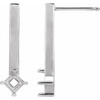 Bar Drop Earrings Mounting in Platinum for Square Stone, 1.66 grams