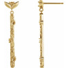 Vintage Inspired Earrings Mounting in 14 Karat Yellow Gold for Round Stone, 1.52 grams