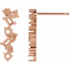 Scattered Bar Earrings Mounting in 14 Karat Rose Gold for Straight baguette Stone, 0.65 grams