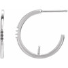 Pearl Hoop Earrings Mounting in Platinum for Pearl Stone, 1.73 grams