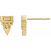 Geometric Earrings Mounting in 14 Karat Yellow Gold for Straight baguette Stone, 0.44 grams