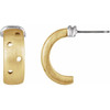 Accented J Hoop Earrings Mounting in 14 Karat Yellow/White Gold for Round Stone, 2.77 grams