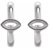 Accented Huggie Earrings Mounting in 14 Karat Rose Gold for Straight baguette Stone, 0.84 grams