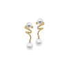 Freeform Pearl Earrings Mounting in 18 Karat Yellow Gold for Pearl Stone, 5.69 grams