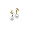 Accented Freeform Pearl Earrings Mounting in 18 Karat Yellow Gold for Pearl Stone, 2.03 grams