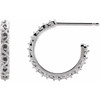 Sculptural Hoop Earrings Mounting in 14 Karat White Gold for Round Stone, 0.77 grams