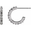 Vintage Inspired J Hoop Earrings Mounting in Sterling Silver for Round Stone, 0.67 grams