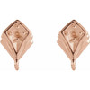 Accented Earring Top Mounting in 14 Karat Rose Gold for Round Stone, 0.36 grams