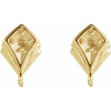 Accented Earring Top Mounting in 14 Karat Yellow Gold for Round Stone, 0.36 grams