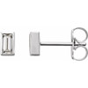 Straight Baguette Bezel Set Stud Earrings Mounting in Platinum for Straight baguette Stone, 0.19 grams