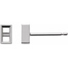 Straight Baguette Bezel Set Stud Earrings Mounting in 18 Karat White Gold for Straight baguette Stone, 0.15 grams