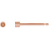 Round Micro Bezel Set Stud Earrings Mounting in 14 Karat Rose Gold for Round Stone, 0.09 grams