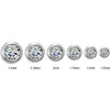 Round Micro Bezel Set Stud Earrings Mounting in Sterling Silver for Round Stone, 0.07 grams