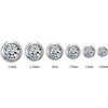 Round Micro Bezel Set Stud Earrings Mounting in 18 Karat White Gold for Round Stone, 0.1 grams