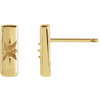 Starburst Bar Earrings Mounting in 14 Karat Yellow Gold for Round Stone, 0.81 grams