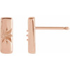 Starburst Bar Earrings Mounting in 14 Karat Rose Gold for Round Stone, 0.81 grams