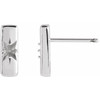 Starburst Bar Earrings Mounting in Sterling Silver for Round Stone, 0.65 grams