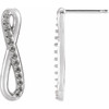 Infinity Inspired Earrings Mounting in 14 Karat White Gold for Round Stone, 0.91 grams