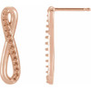 Infinity Inspired Earrings Mounting in 14 Karat Rose Gold for Round Stone, 0.95 grams