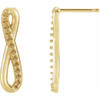 Infinity Inspired Earrings Mounting in 14 Karat Yellow Gold for Round Stone, 0.94 grams