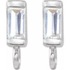 Baguette Bar Earring Top Mounting in Platinum for Straight baguette Stone, 0.22 grams