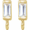 Baguette Bar Earring Top Mounting in 14 Karat Yellow Gold for Straight baguette Stone, 0.15 grams