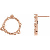 Circle Earrings Mounting in 14 Karat Rose Gold for Round Stone, 1.67 grams