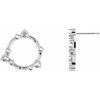 Circle Earrings Mounting in 14 Karat White Gold for Round Stone, 1.61 grams