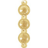 Three Stone Bar Earrings Mounting in 14 Karat Yellow Gold for Round Stone, 0.78 grams