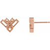 Cluster Earrings Mounting in 14 Karat Rose Gold for Straight baguette Stone, 0.95 grams