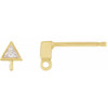 Triangle Micro Bezel Earring Top Mounting in 14 Karat Yellow Gold for Triangle Stone, 0.2 grams