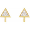 Triangle Micro Bezel Earring Top Mounting in 14 Karat Yellow Gold for Triangle Stone, 0.2 grams