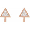 Triangle Micro Bezel Earring Top Mounting in 14 Karat Rose Gold for Triangle Stone, 0.2 grams