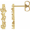 Scattered Bar Earrings Mounting in 14 Karat Yellow Gold for N/a Stone, 0.51 grams