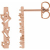 Scattered Bar Earrings Mounting in 14 Karat Rose Gold for N/a Stone, 0.52 grams