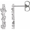Scattered Bar Earrings Mounting in Platinum for N/a Stone, 0.78 grams