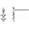 Marquise Bar Earrings Mounting in Platinum for Marquise Stone, 0.36 grams