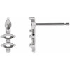 Marquise Bar Earrings Mounting in Sterling Silver for Marquise Stone, 0.19 grams