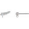 Graduated Ear Climber Top Mounting in Platinum for Round Stone, 0.56 grams