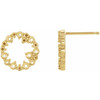 Accented Circle Earrings Mounting in 14 Karat Yellow Gold for Round Stone, 0.81 grams