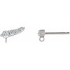 Graduated Ear Climber Top Mounting in 14 Karat White Gold for Round Stone, 0.36 grams