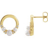 Pearl Circle Earrings Mounting in 14 Karat Rose Gold for Pearl Stone, 3.36 grams