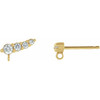 Graduated Ear Climber Top Mounting in 14 Karat Yellow Gold for Round Stone, 0.37 grams
