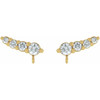 Graduated Ear Climber Top Mounting in 14 Karat Yellow Gold for Round Stone, 0.37 grams