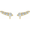 Graduated Ear Climber Top Mounting in 14 Karat Yellow Gold for Round Stone, 0.37 grams